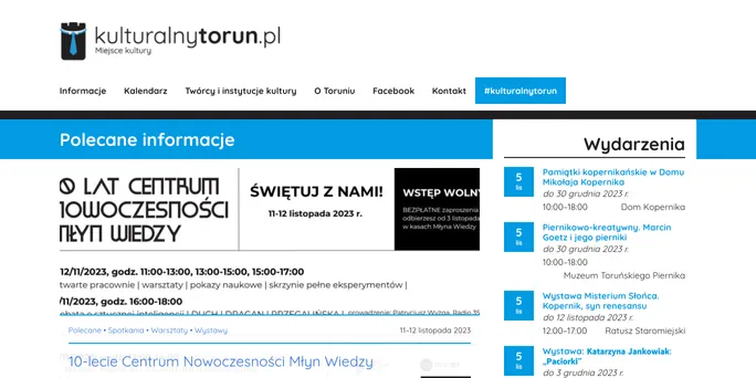 screenshot showing kulturalnytorun.pl